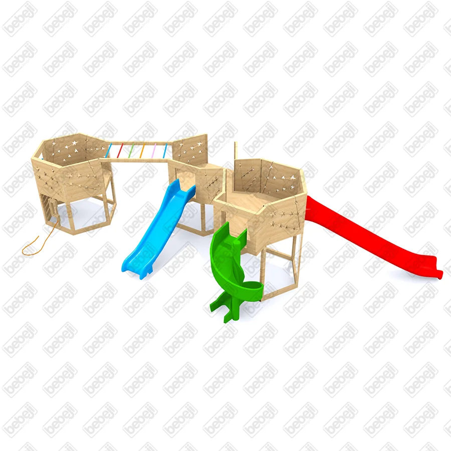 Ahşap Altıgen Oyun Parkı J9506