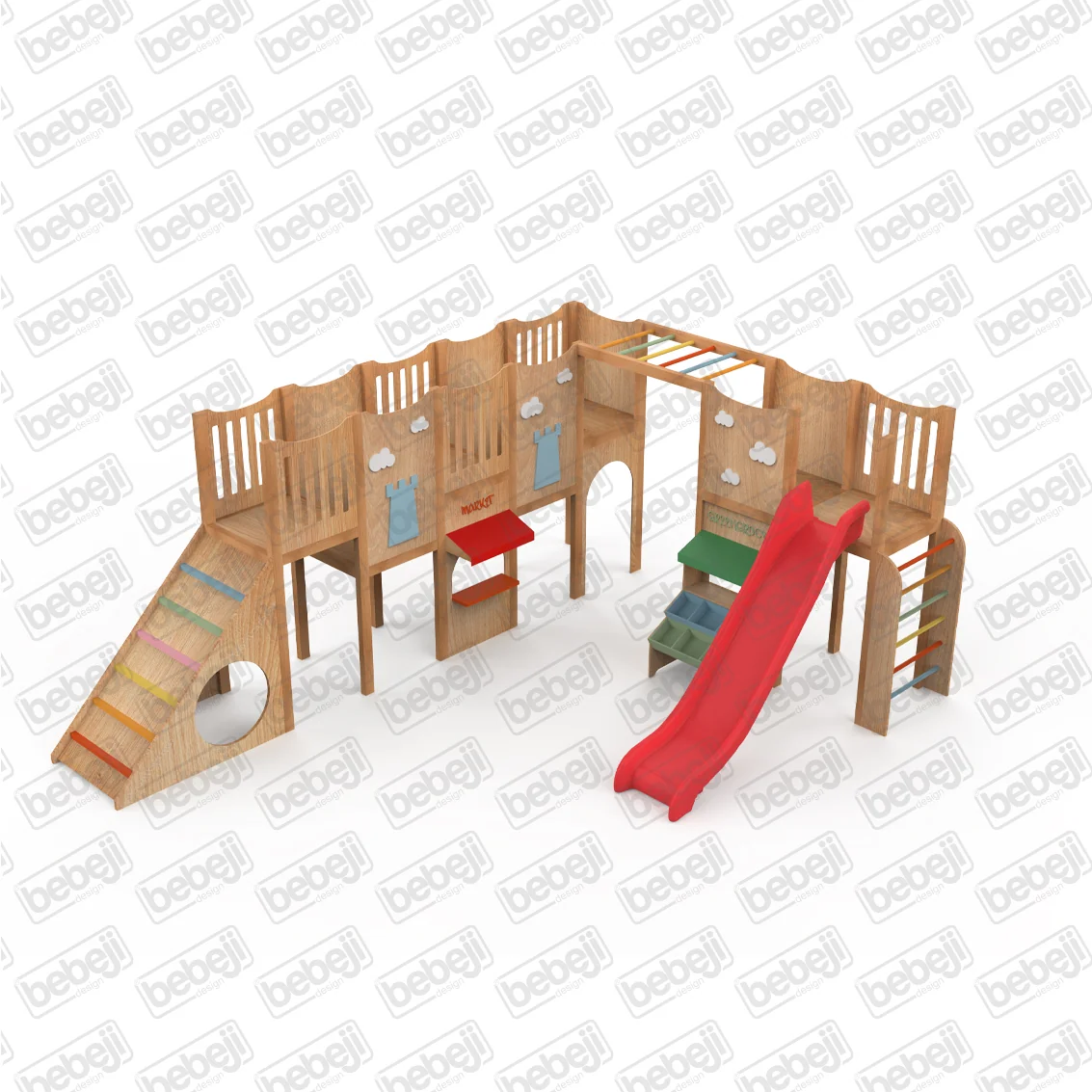 L Tipi Ahşap Oyun Parkı J9503