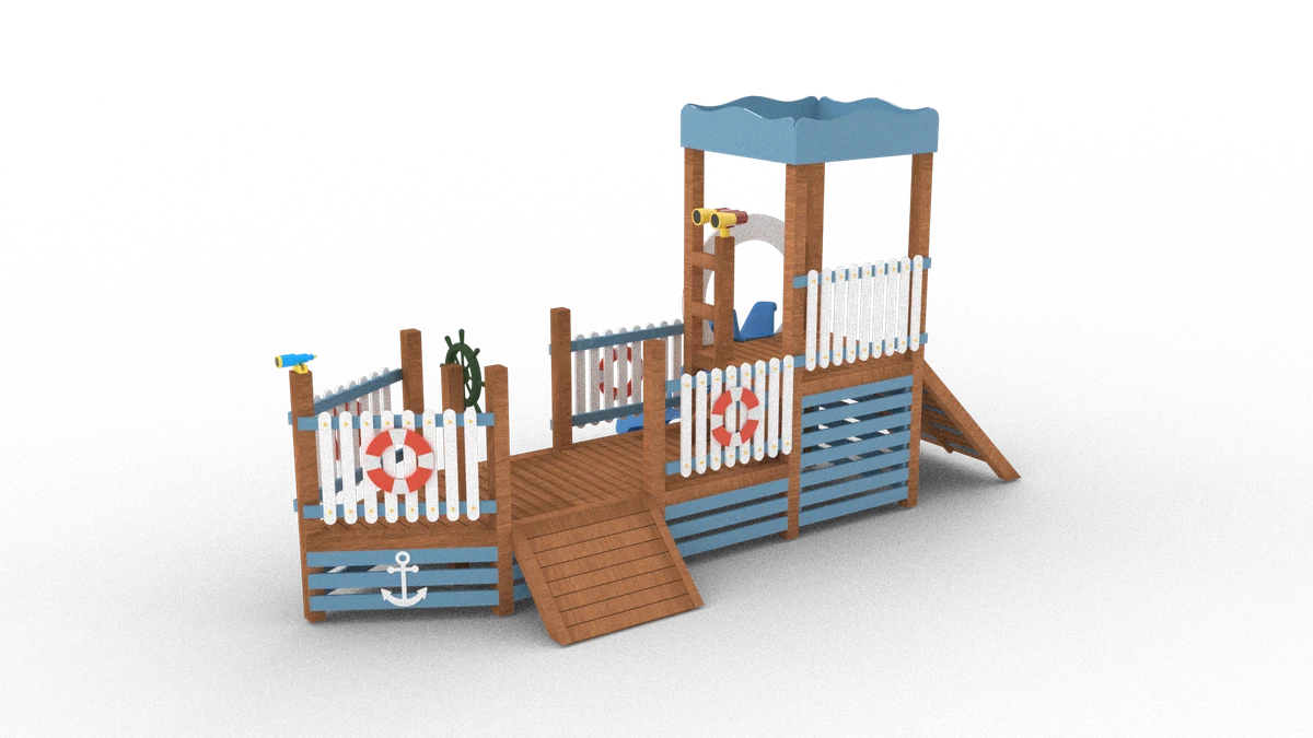Gemi Temalı Mini Ahşap Oyun Parkı J9195