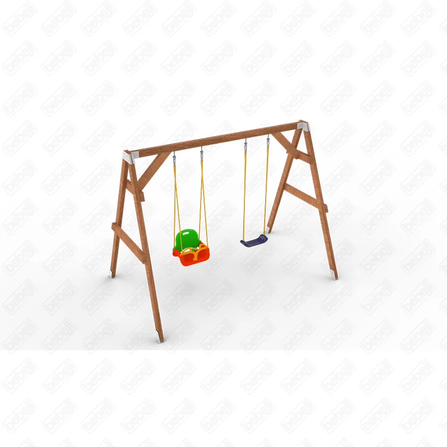 I Safe Ahşap Çift Salıncak S5001