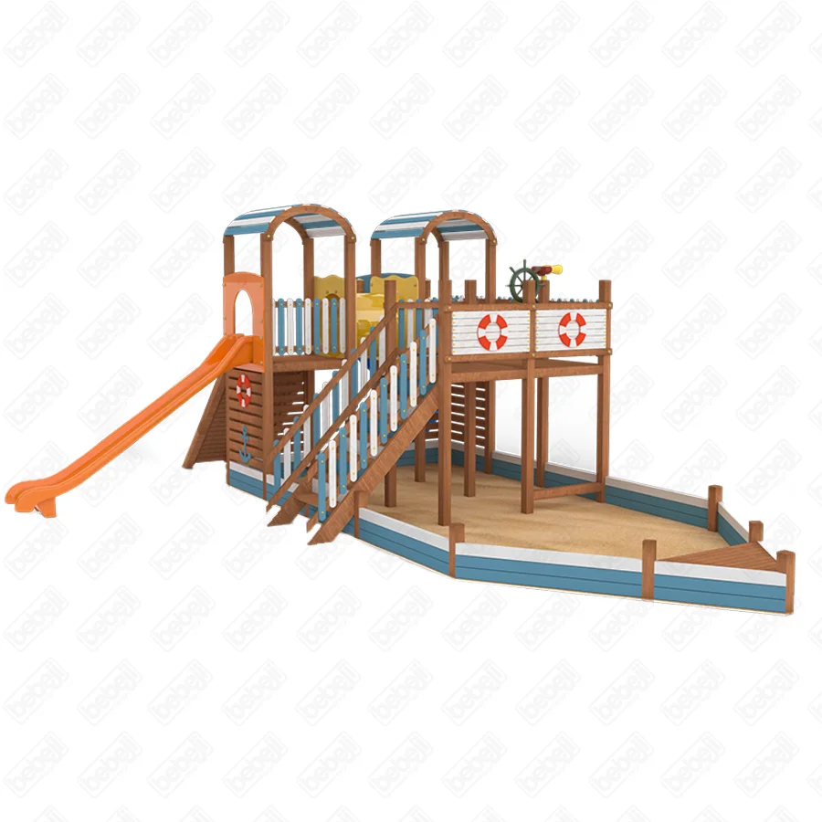 Gemi Temalı Ahşap Oyun Parkı J9197